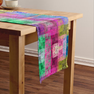 Abstract cubes medium table runner