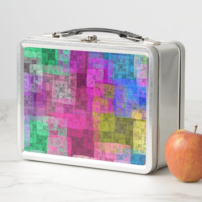 Abstract cubes metal lunch box (In Situ)