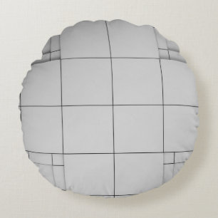 Abstract Cubes Round Pillow