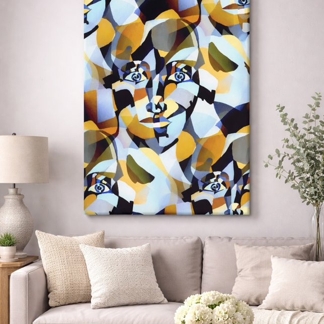 Abstract Cubism Figurative Geometric Shapes Canvas Print (Creator Uploaded)