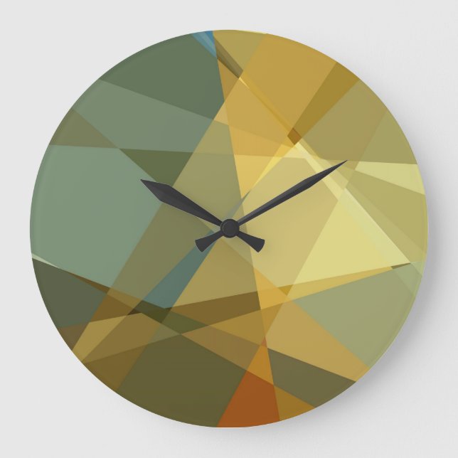 Abstract Cubism Pattern Large Clock (Front)