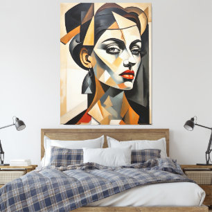 Abstract Cubism Portrait Picasso Inspired Female  Canvas Print