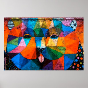 Abstract Cubism Puppy Poster