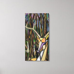 Abstract Cubism Style Painting Canvas Print - Deer