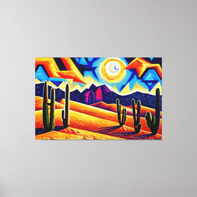 Abstract Cubist Desert Canvas Print (Front)