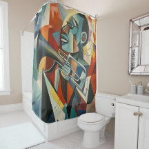Abstract Cubist Jazz Trumpeter