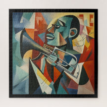 Abstract Cubist Jazz Trumpeter