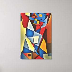 Abstract Cubist Portrait Canvas Print
