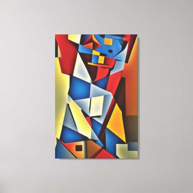 Abstract Cubist Portrait Canvas Print (Front)
