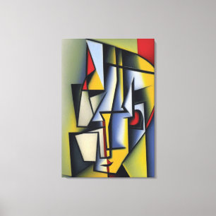 Abstract Cubist Portrait Canvas Print