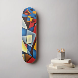 Abstract Cubist Portrait Skateboard