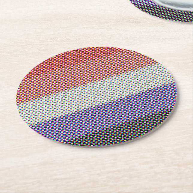 Abstract Cupioromantic Pride Flag   Round Paper Coaster (Angled)