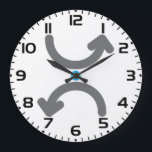 Abstract Curved Arrows Exchange Symbolic Flow Large Clock<br><div class="desc">Keep track of time with a touch of modern sophistication with this abstract curved arrows wall clock. The minimalist icon design with its vibrant blue accent serves as a functional piece of art for your office, studio, or home. Representing a streamlined process and the continuous flow of time, this professional...</div>