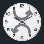 Abstract Curved Arrows Exchange Symbolic Flow Large Clock<br><div class="desc">Keep track of time with a touch of modern sophistication with this abstract curved arrows wall clock. The minimalist icon design with its vibrant blue accent serves as a functional piece of art for your office, studio, or home. Representing a streamlined process and the continuous flow of time, this professional...</div>