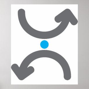 Abstract Curved Arrows Exchange Symbolic Flow Poster