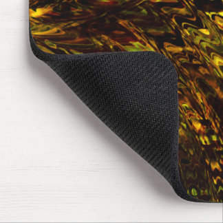 Abstract curved bands in golden green and darkest mouse pad