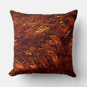 Abstract curved bands in reddish golden shades throw pillow