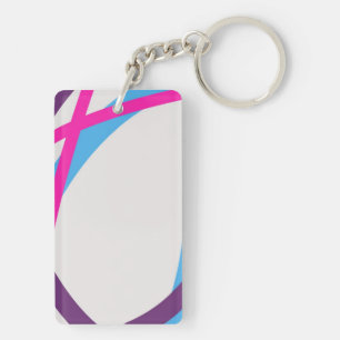Abstract Curved Lines Pattern Keychain
