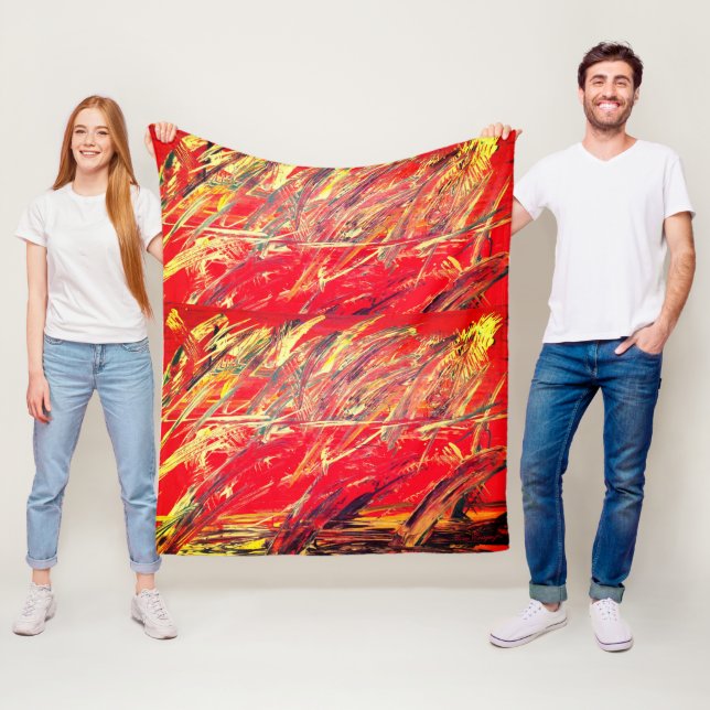 Abstract Custom Fleece Blanket "Feather Blast" (In Situ)