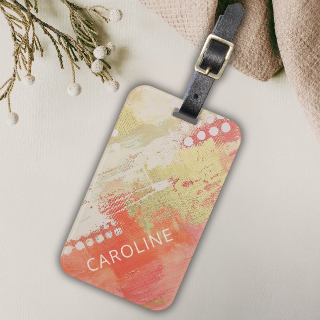 Abstract Custom Name Artistic Modern Colourful Luggage Tag (Creator Uploaded)