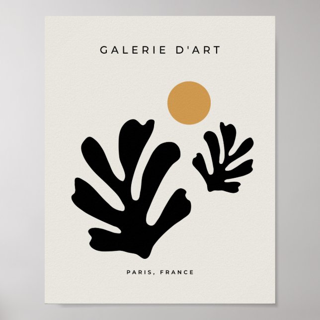 Abstract Cut Outs Shape Leaves Mustard Yellow Leaf Poster (Front)