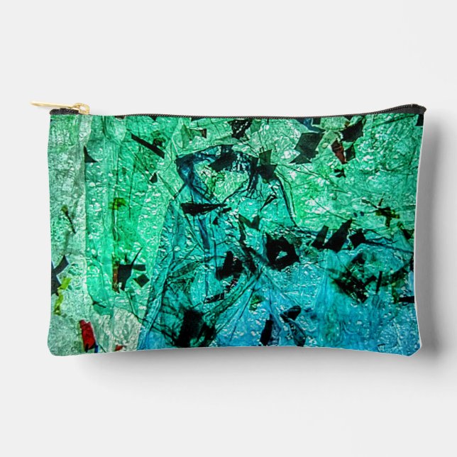 Abstract Cut Sew Bag,Abstract blue bag,Plastic art Accessory Pouch (Front)