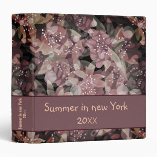 Abstract cute beautiful pink flowers floral design binder