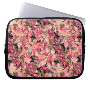 Abstract cute beautiful pink flowers floral design laptop sleeve