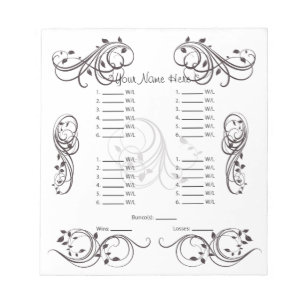Abstract Cute Bunco Card/Sheet Notepad