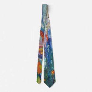 Abstract cute elegant beautiful pattern oil paint tie