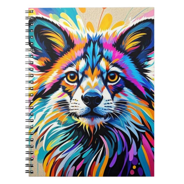 Abstract cute funny happy animal art design bold notebook (Front)