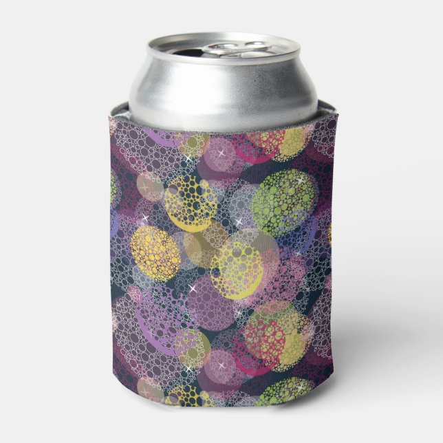 Abstract Cute Polka Dot Circle Can Cooler (Can Front)