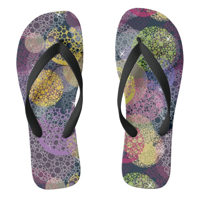 Abstract Cute Polka Dot Circle Flip Flops (Footbed)