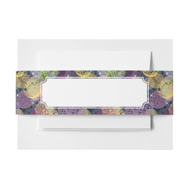 Abstract Cute Polka Dot Circle Invitation Belly Band (Front Example)