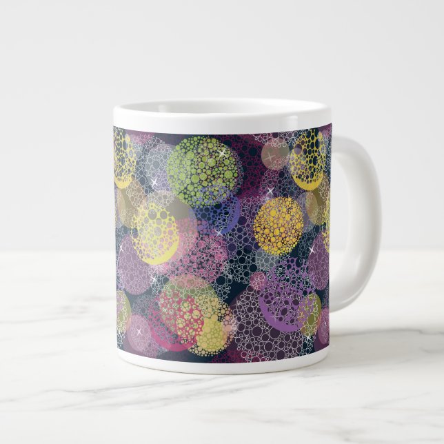 Abstract Cute Polka Dot Circle Large Coffee Mug (Front Right)