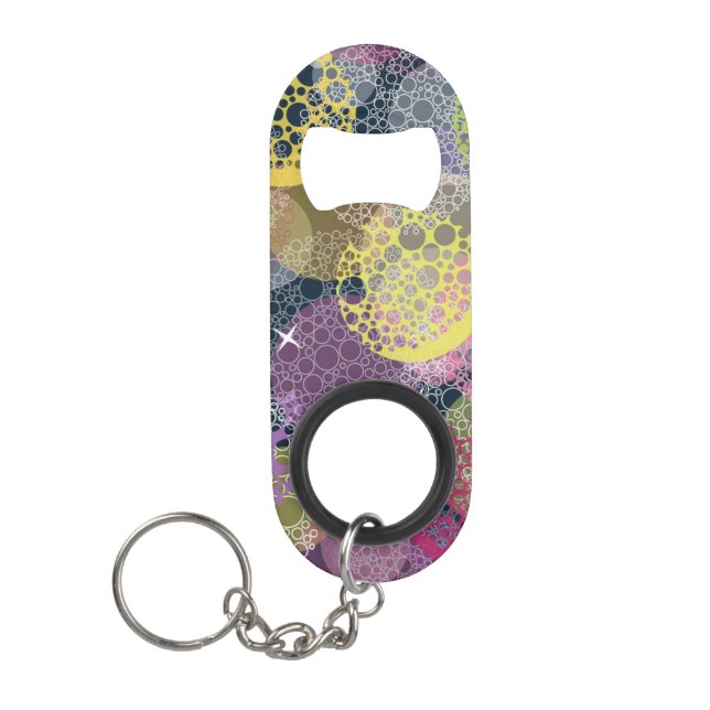 Abstract Cute Polka Dot Circle Mini Bottle Opener (Front)
