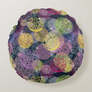 Abstract Cute Polka Dot Circle Round Pillow