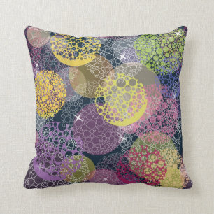 Abstract Cute Polka Dot Circle Throw Pillow