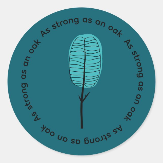 Abstract Cute Tree Classic Round Sticker (Front)