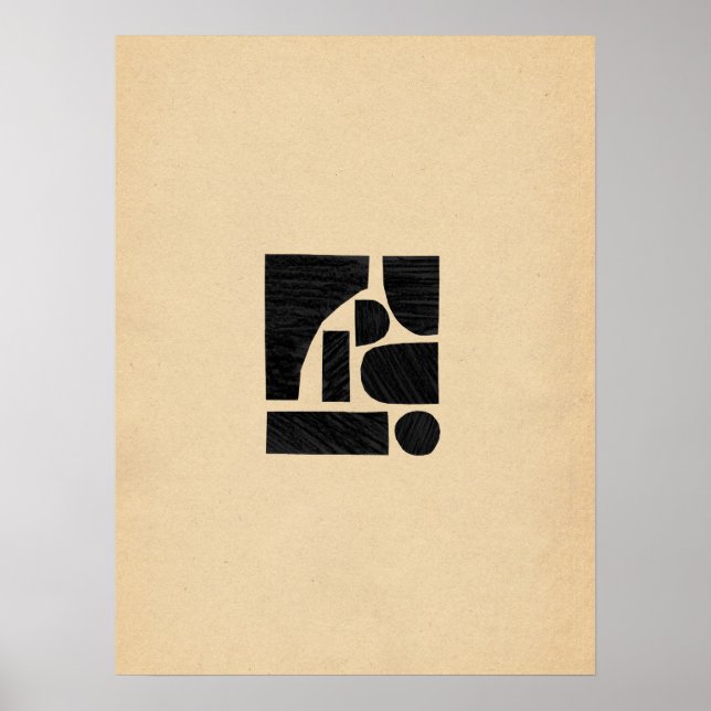 Abstract cutout shapes poster (Front)