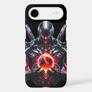 Abstract Cyber Cosmic Guardian Futuristic Robot