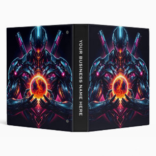 Abstract Cyber Cosmic Guardian Futuristic Robot Binder