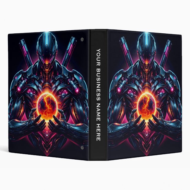 Abstract Cyber Cosmic Guardian Futuristic Robot Binder (Background)
