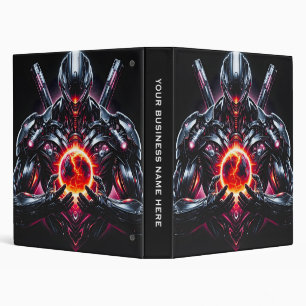 Abstract Cyber Cosmic Guardian Futuristic Robot Binder