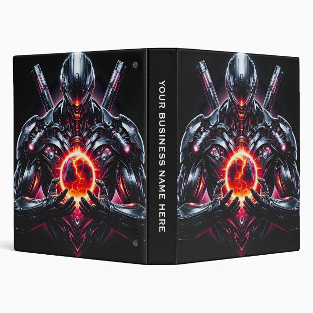 Abstract Cyber Cosmic Guardian Futuristic Robot Binder (Background)