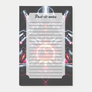 Abstract Cyber Cosmic Guardian Futuristic Robot Post-it Notes