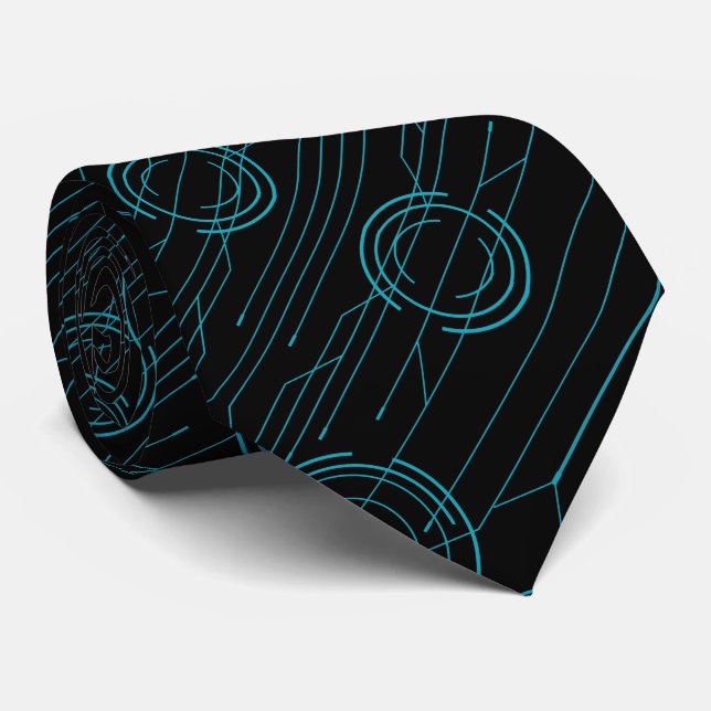 Abstract Cyber Neck Tie (Rolled)