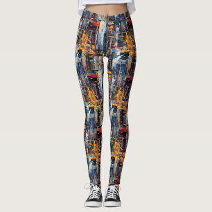 Abstract Cyberpunk Cityscape Skyline (1) Leggings