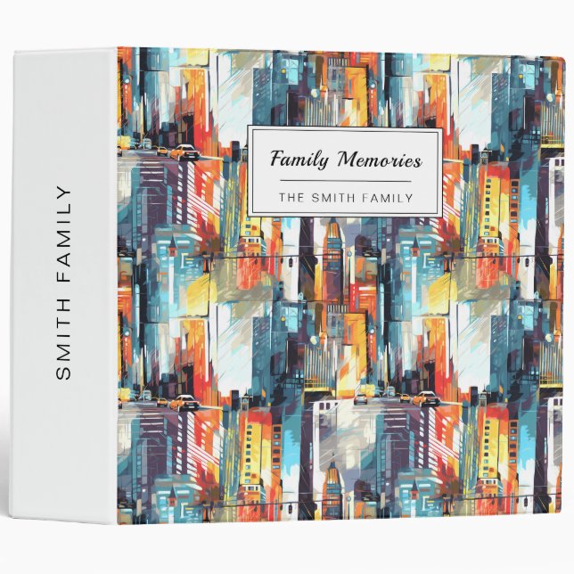 Abstract Cyberpunk Cityscape Skyline (2) Binder (Front/Spine)