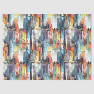 Abstract Cyberpunk Cityscape Skyline (2) Tissue Paper